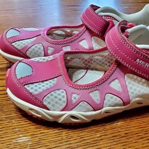 Merrell Aquaterra Sprite Kids Size 6 Honeysuckle Pink White Sport Mary Jane